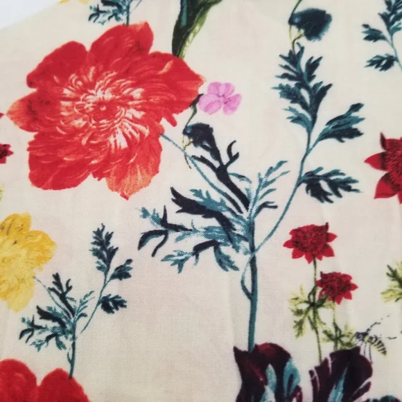 H&M Floral Fringe Button Down Blouse Size 6 - Picture 6 of 9